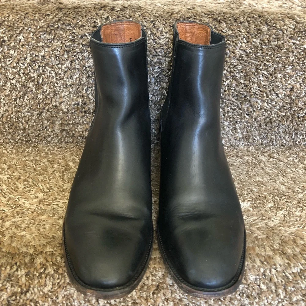 Frye Dara Chelsea Black Genuine Leather Mini Heel Designer Ankle Boots